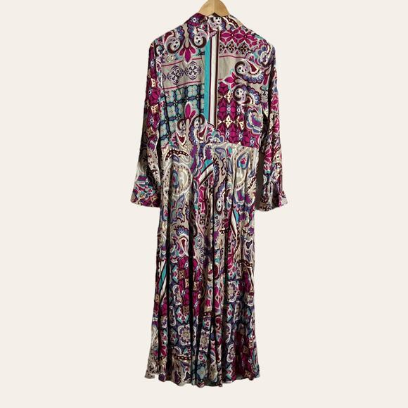 Soft Surroundings Palermo Soho Metallic Pink Boho Maxi Dress in Festoon Fuchsia - Picture 8 of 12